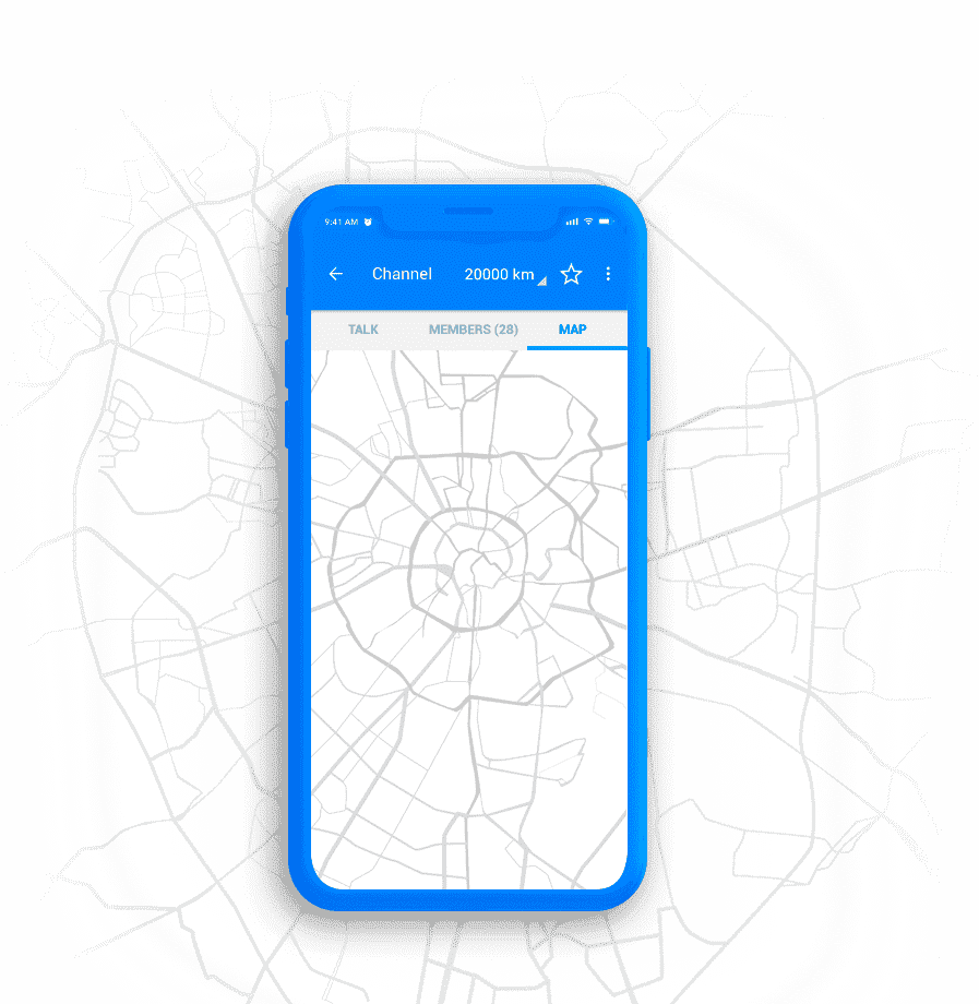 CB Line map feature showing user locations
