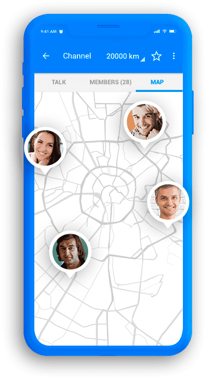 CB Line map feature showing user locations